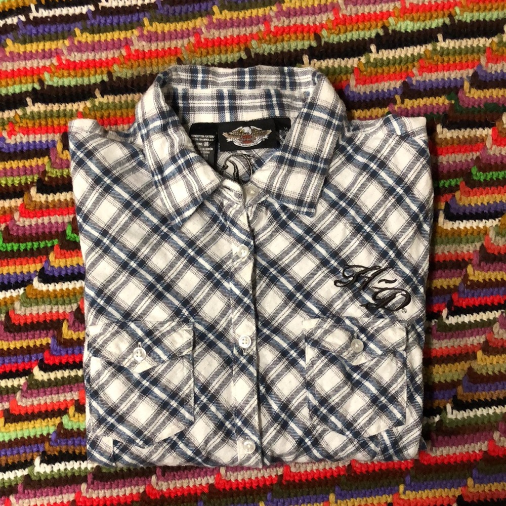 Harley-Davidson Script Embroidered Flannel 🏍🔥 - Picture 2 of 12